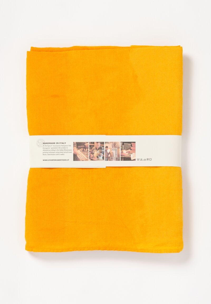 Bertozzi Handmade Linen Sfumato Tablecloth in Giallo Yellow	