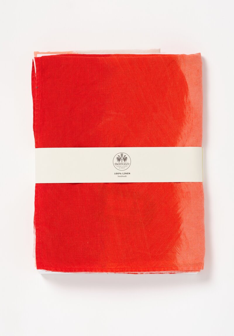 Bertozzi Handmade Linen Sfumato Tablecloth in Rosso Red	