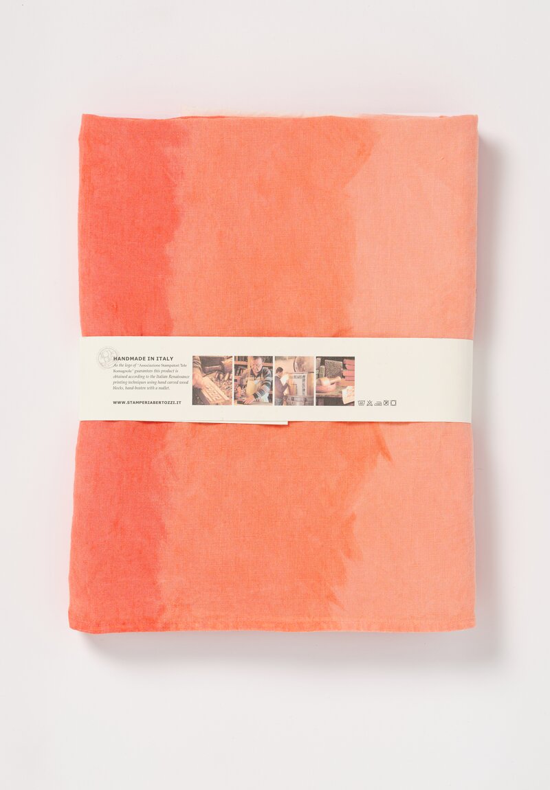Bertozzi Handmade Linen Sfumato Tablecloth in Rosso Red	