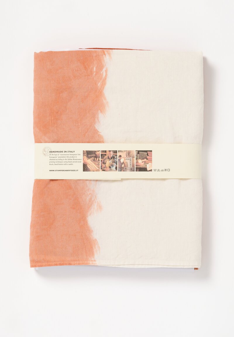 	Bertozzi Handmade Linen Sfumato Tablecloth in Mattone Brown