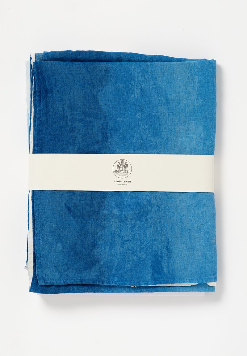 Bertozzi Handmade Linen Sfumato Tablecloth in Indaco Blue