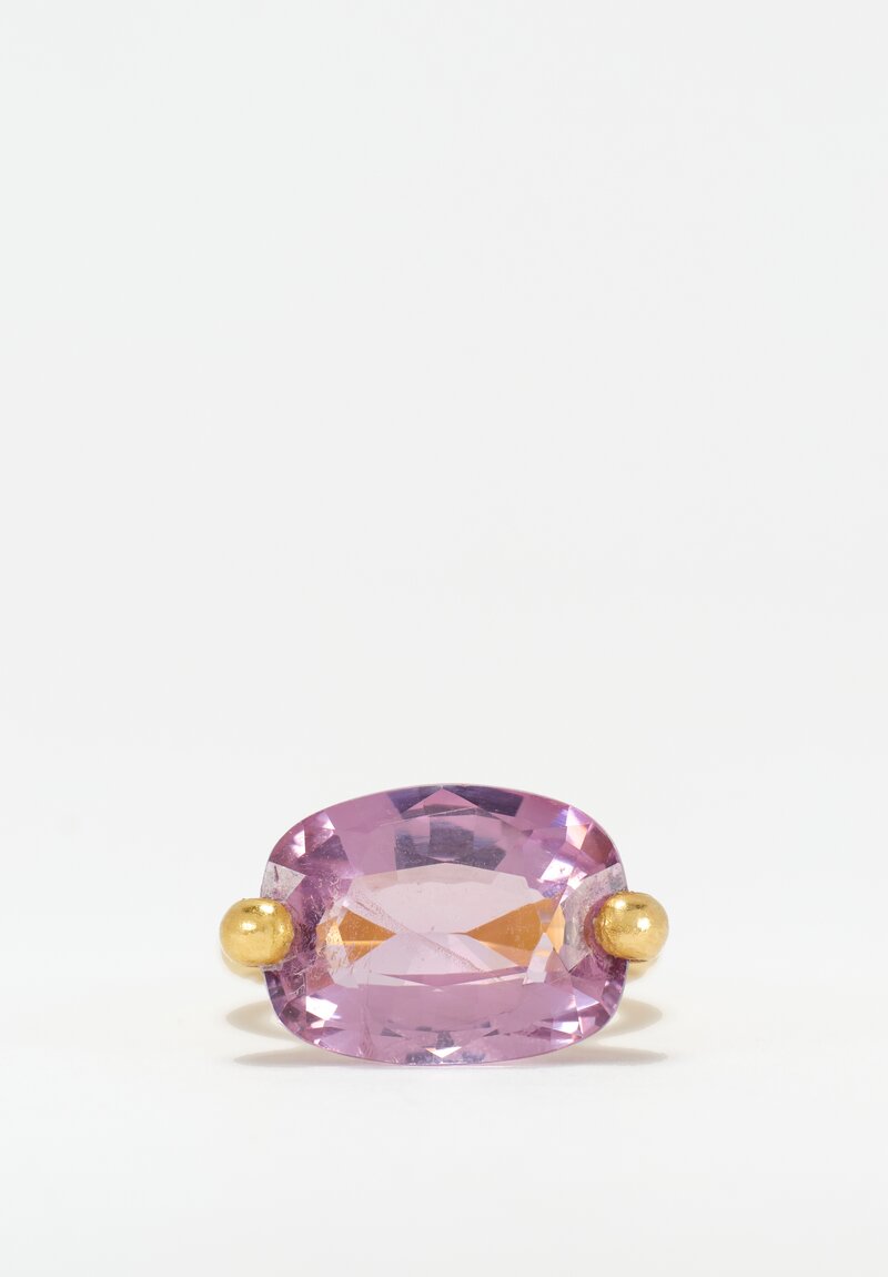 Munnu The Gem Palace 22K Gold Cushion Cut Purple Spinel Ring