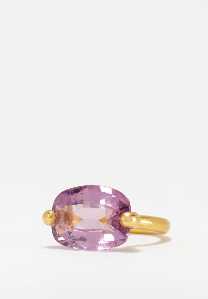 Munnu The Gem Palace 22K Gold Cushion Cut Purple Spinel Ring