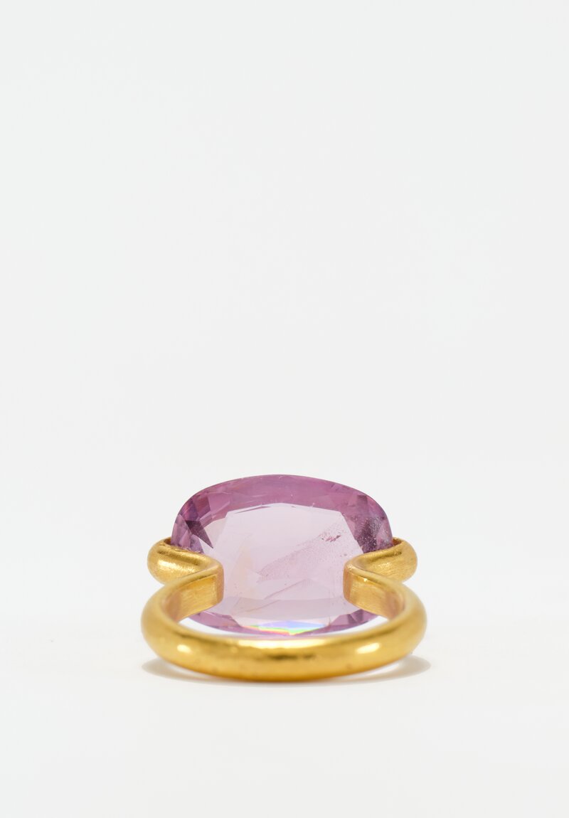 Munnu The Gem Palace 22K Gold Cushion Cut Purple Spinel Ring