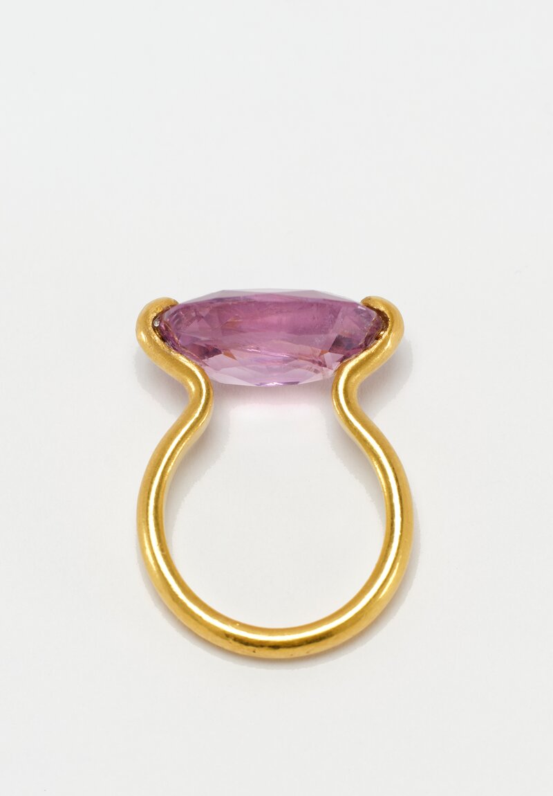 Munnu The Gem Palace 22K Gold Cushion Cut Purple Spinel Ring