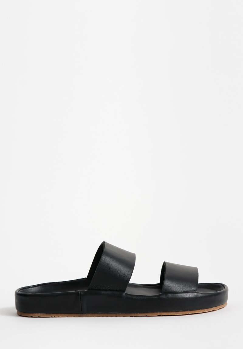 Daniela Gregis Leather Fasce Foderato Sandals in Nappa Black