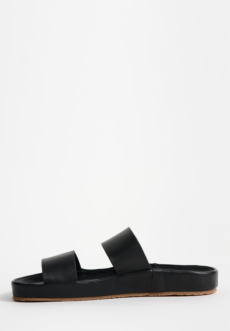 Daniela Gregis Leather Fasce Foderato Sandals in Nappa Black