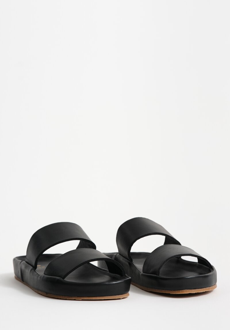 Daniela Gregis Leather Fasce Foderato Sandals in Nappa Black