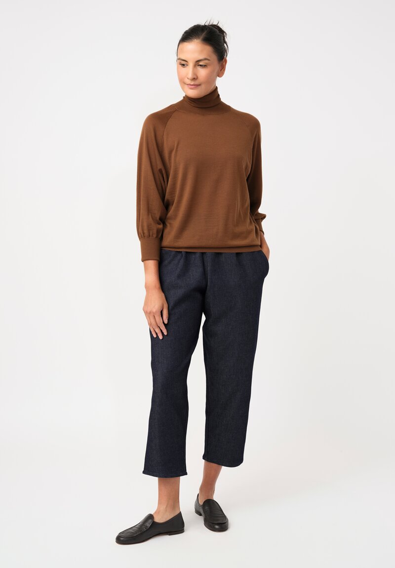 Dusan Cotton Carrot Pants in Denim Blue Twill