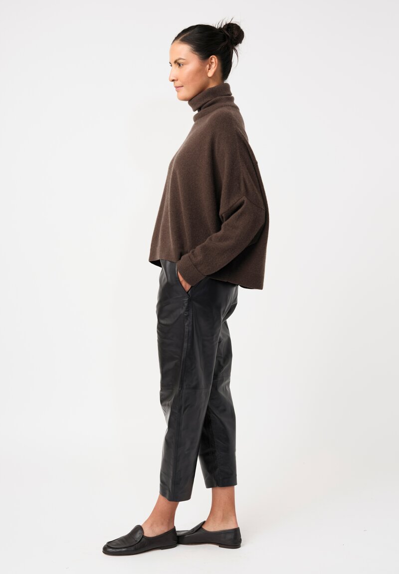 Dusan Cashmere Iconic Crewneck Sweater in Cedar Brown