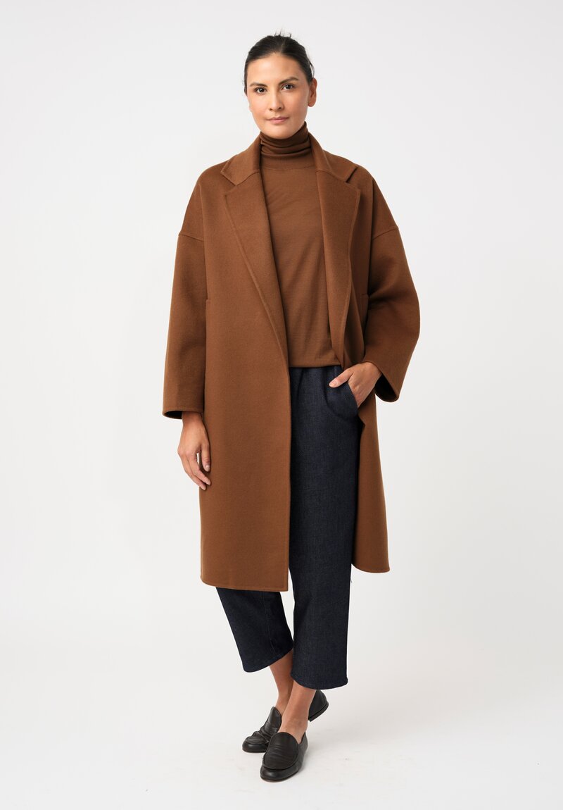 Dusan Cashmere Oversized Coat in Saddle Brown