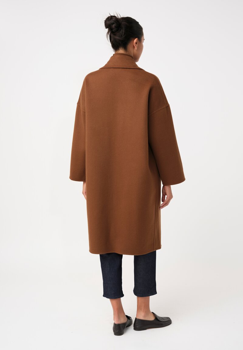 Dusan Cashmere Oversized Coat in Saddle Brown