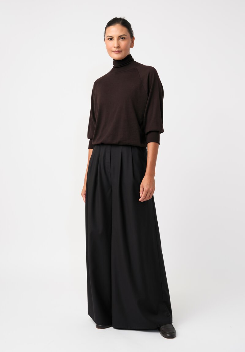 Dusan Tasmania Notched & Pleated Pants in Black