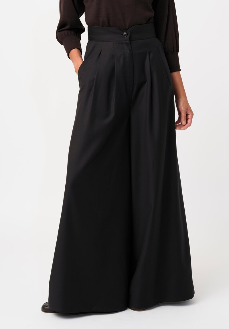 Dusan Tasmania Notched & Pleated Pants in Black
