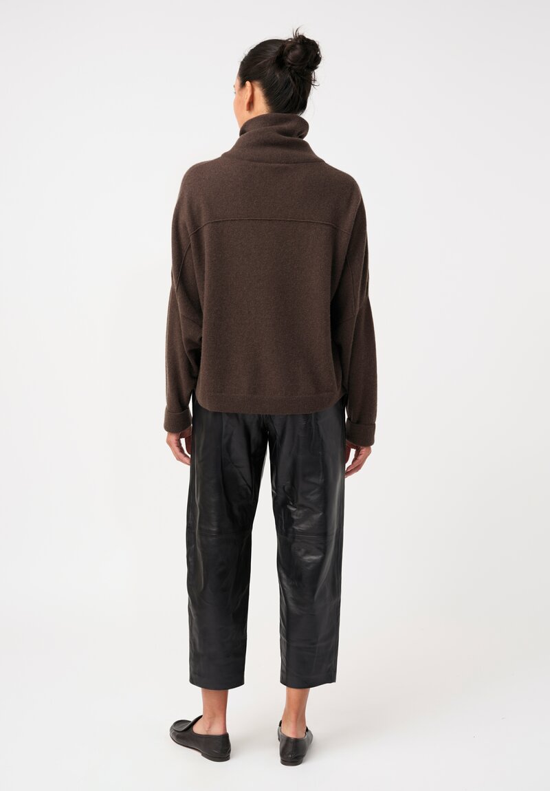 Dusan Lambskin Leather Carrot Pants in Black