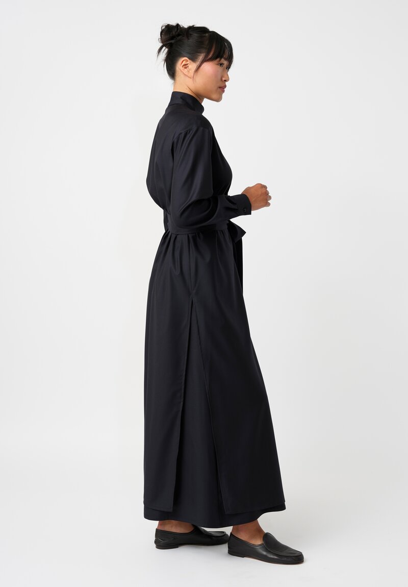 Dusan Tasmania Rubashka Button-Down Tunic in Midnight Navy Blue