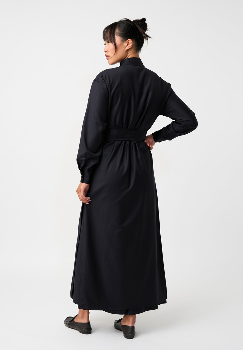 Dusan Tasmania Rubashka Button-Down Tunic in Midnight Navy Blue