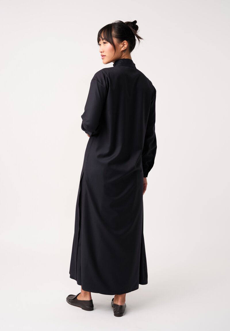 Dusan Tasmania Rubashka Button-Down Tunic in Midnight Navy Blue