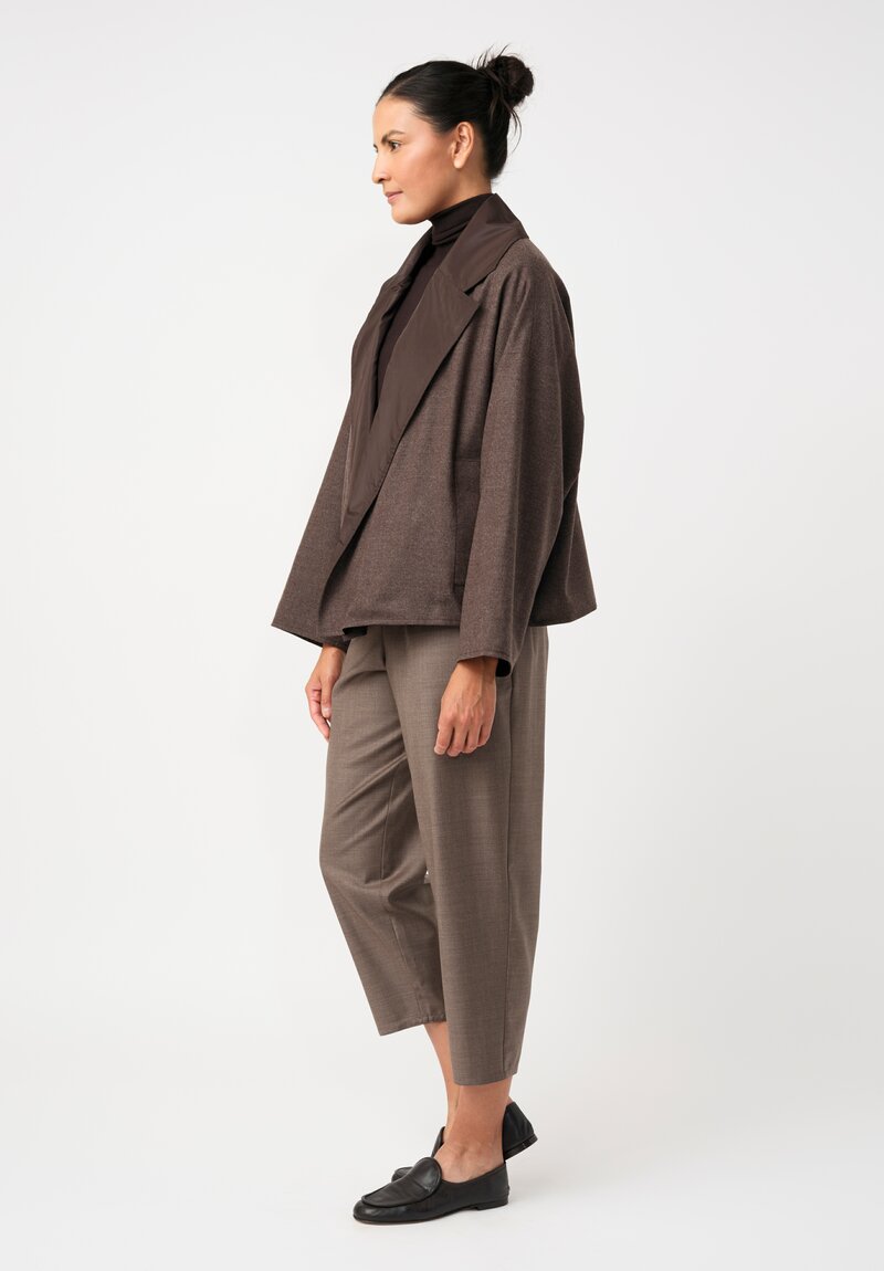 Dusan Silk Oversized Reversible Jacket in Cedar Brown