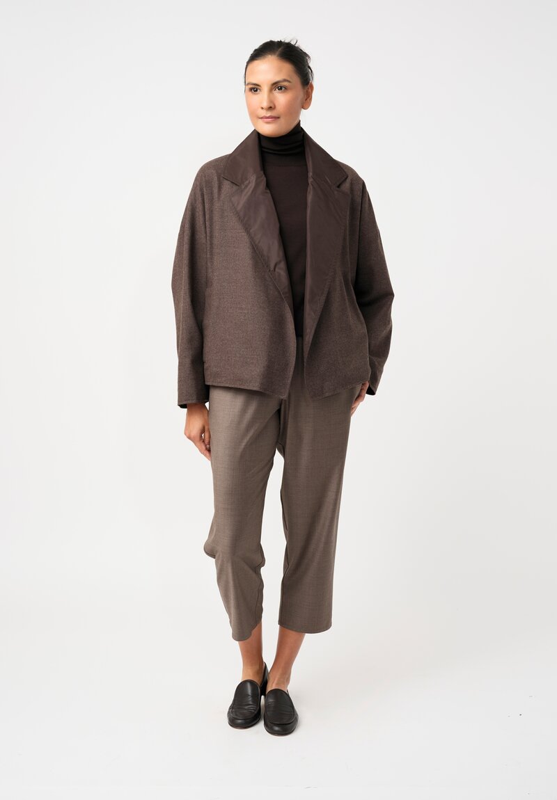 Dusan Silk Oversized Reversible Jacket in Cedar Brown