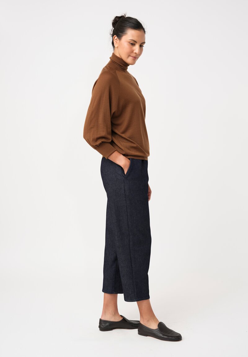 Dusan Fine-Knit Cashmere Turtleneck Sweater in Saddle Brown