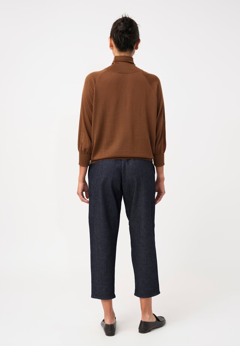 Dusan Fine-Knit Cashmere Turtleneck Sweater in Saddle Brown