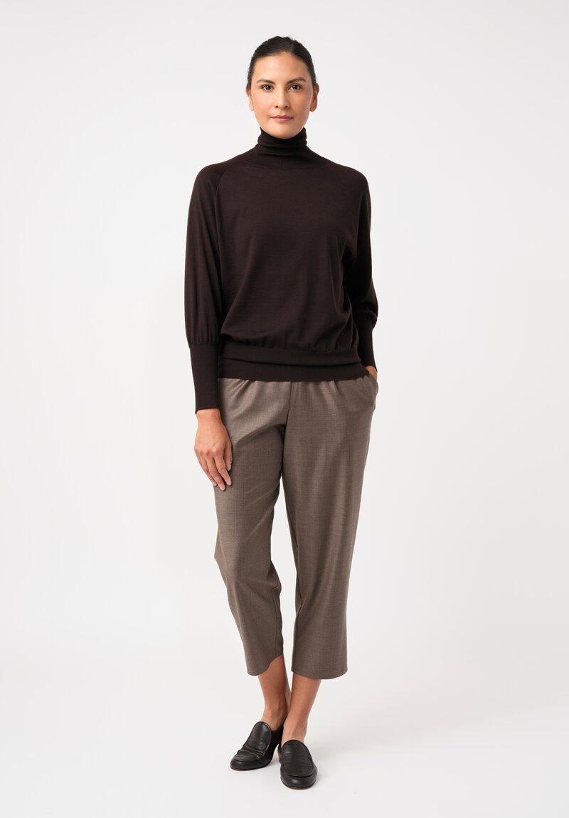 Dusan Fine-Knit Cashmere Turtleneck Sweater in Dark Chocolate Brown
