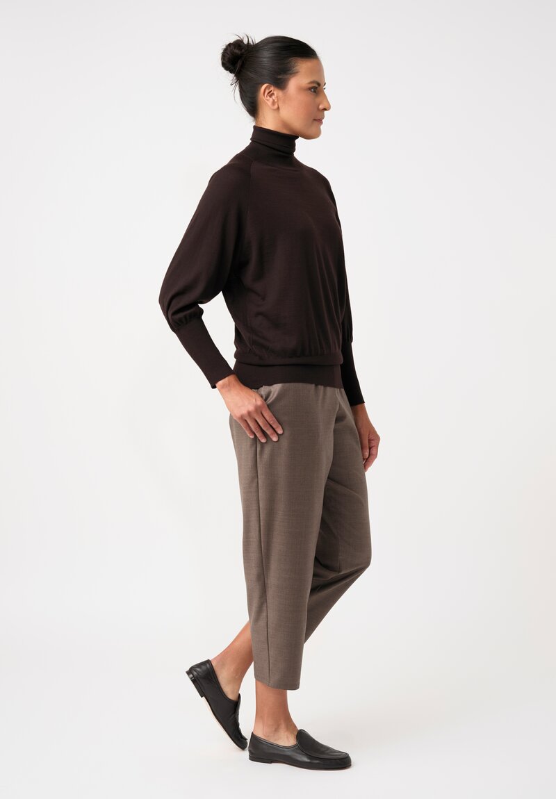 Dusan Fine-Knit Cashmere Turtleneck Sweater in Dark Chocolate Brown