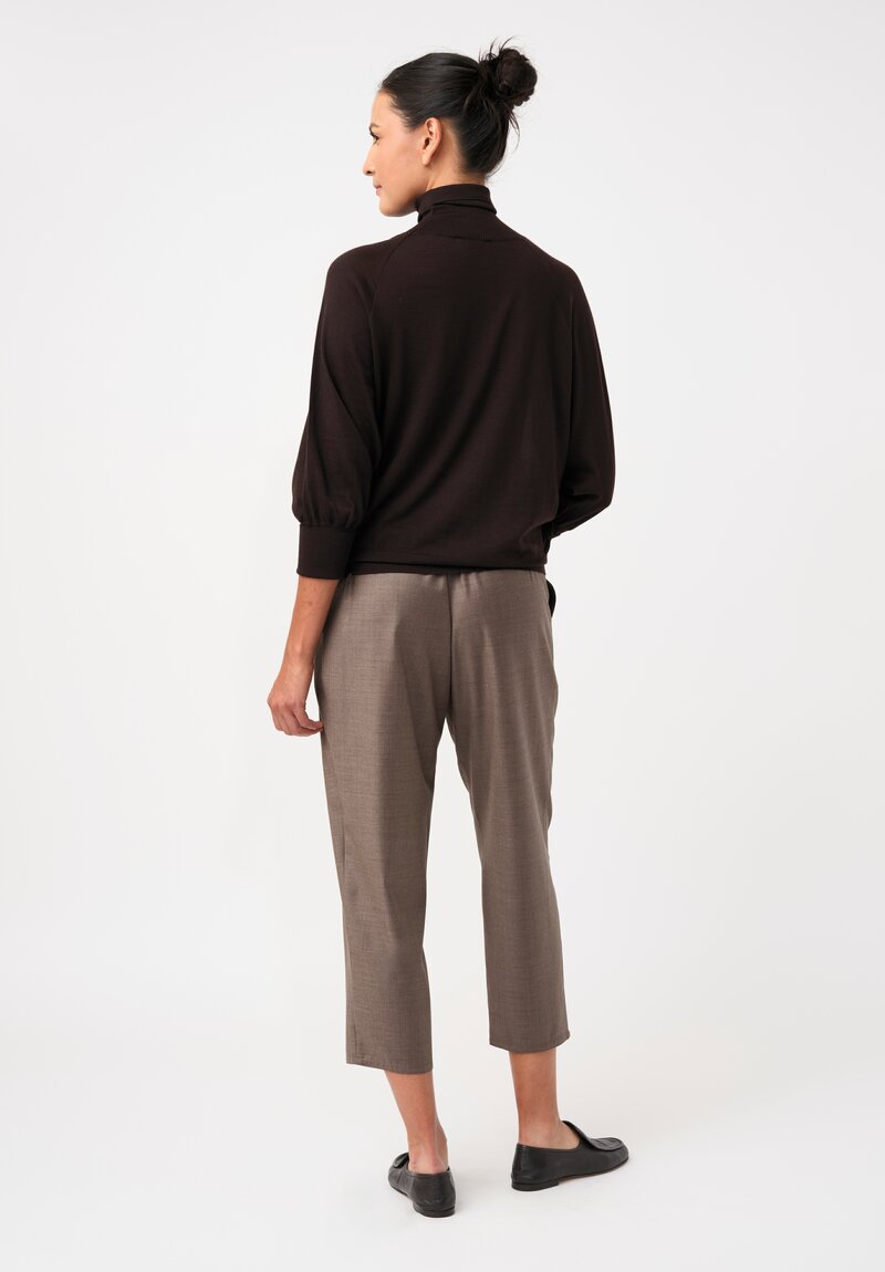 Dusan Fine-Knit Cashmere Turtleneck Sweater in Dark Chocolate Brown