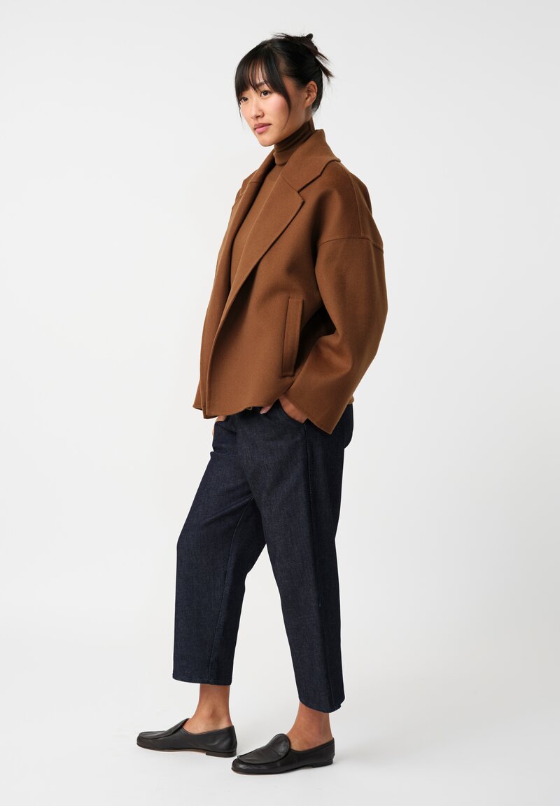 Dusan Cashmere Oversized Jacket in Saddle Brown