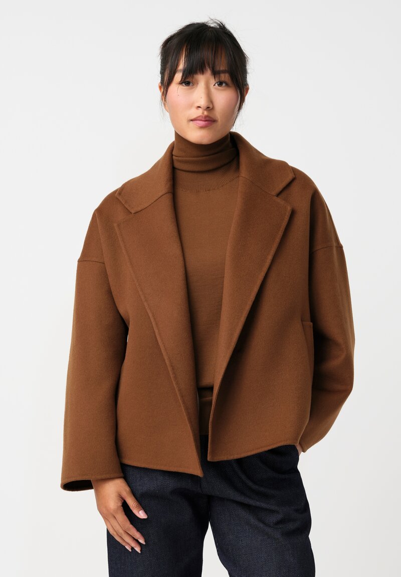 Dusan Cashmere Oversized Jacket in Saddle Brown