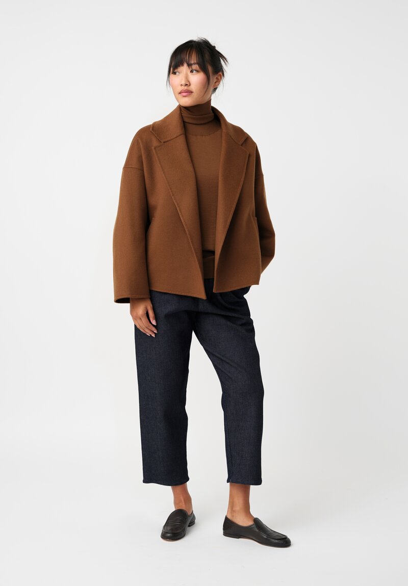 Dusan Cashmere Oversized Jacket in Saddle Brown