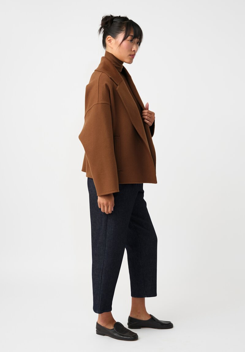 Dusan Cashmere Oversized Jacket in Saddle Brown
