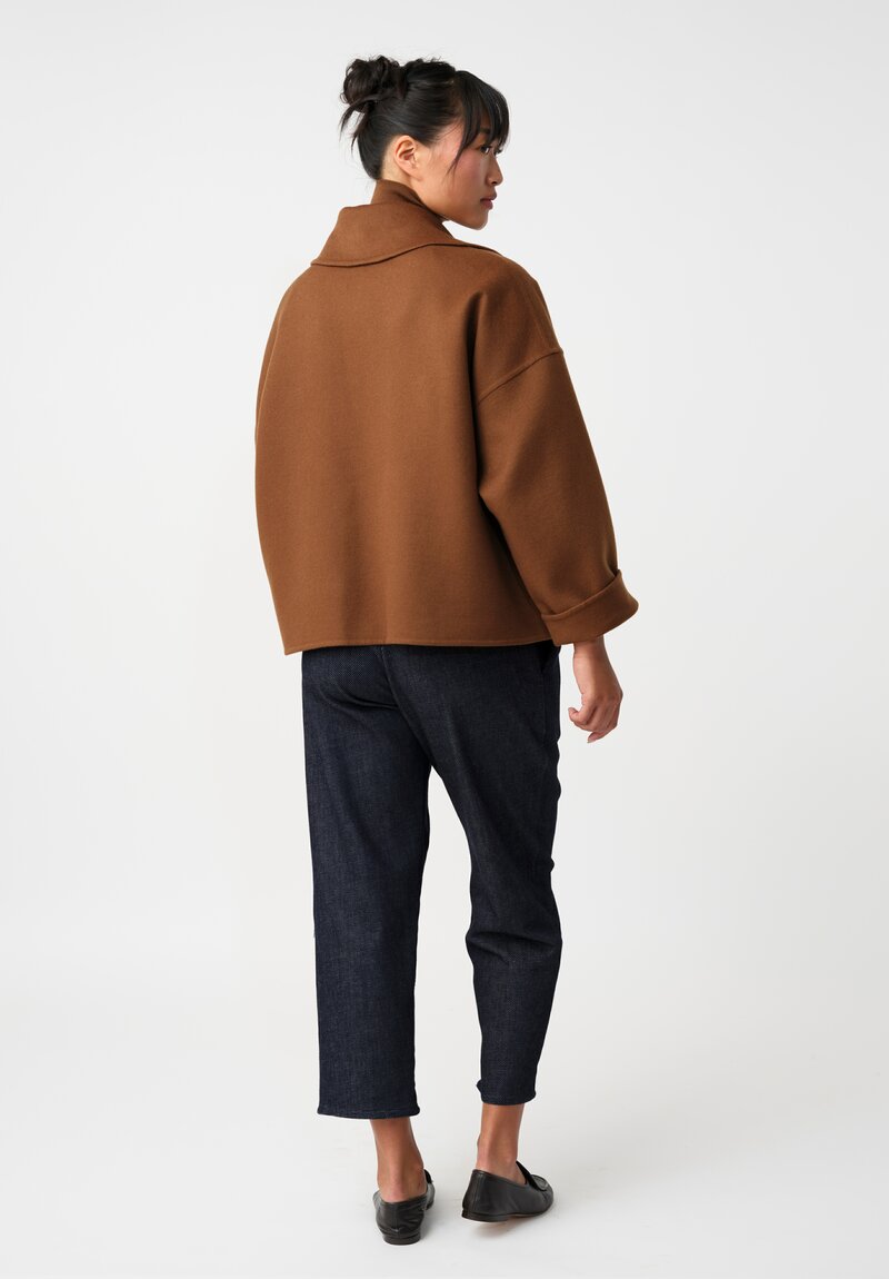 Dusan Cashmere Oversized Jacket in Saddle Brown