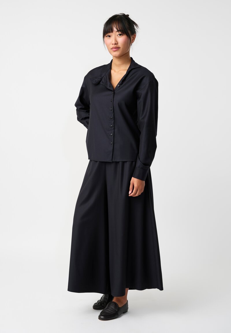 Dusan Tasmania Rubashka Button-Down Shirt in Midnight Navy Blue