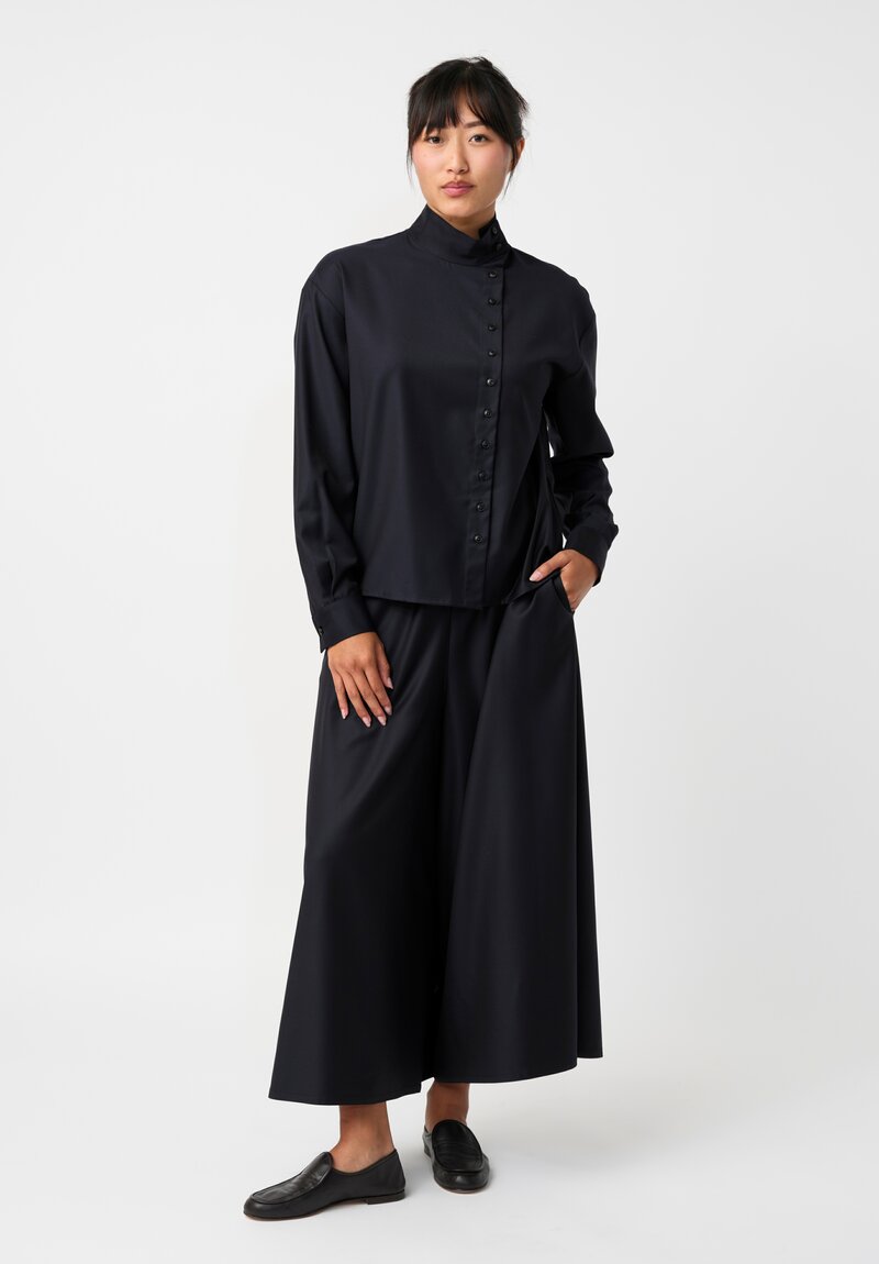 Dusan Tasmania Rubashka Button-Down Shirt in Midnight Navy Blue