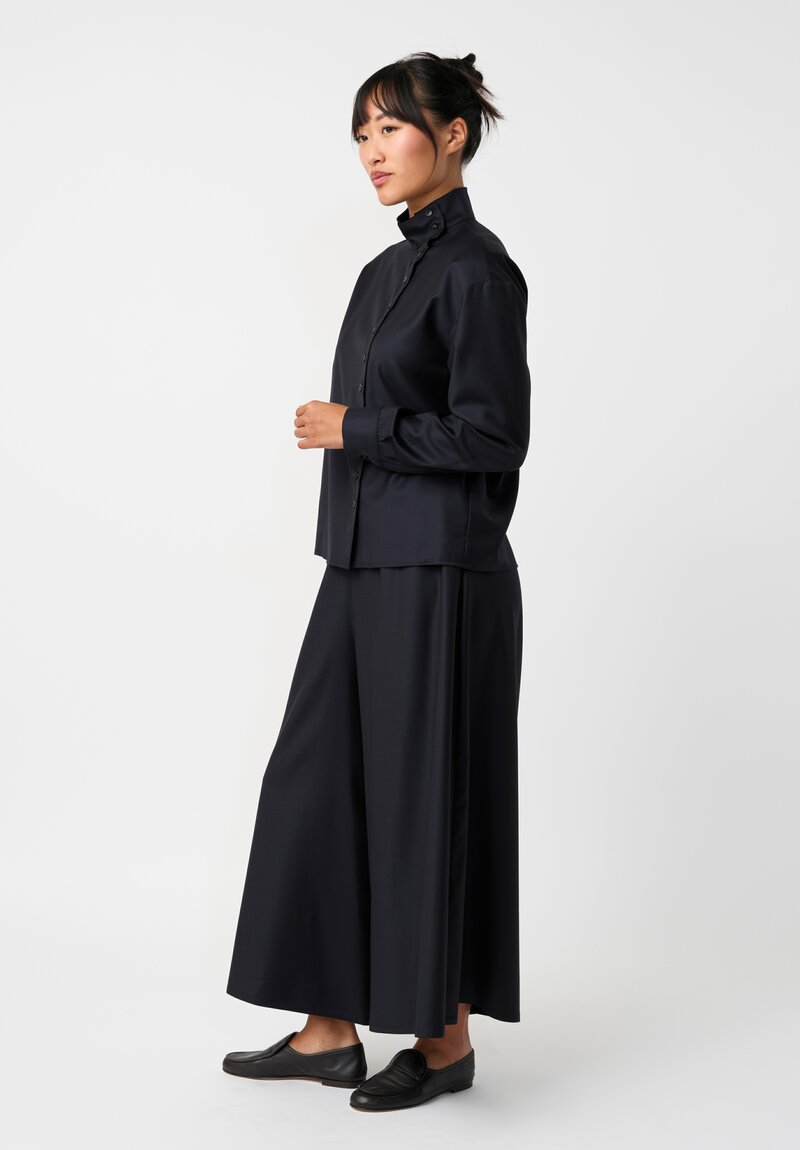 Dusan Tasmania Rubashka Button-Down Shirt in Midnight Navy Blue