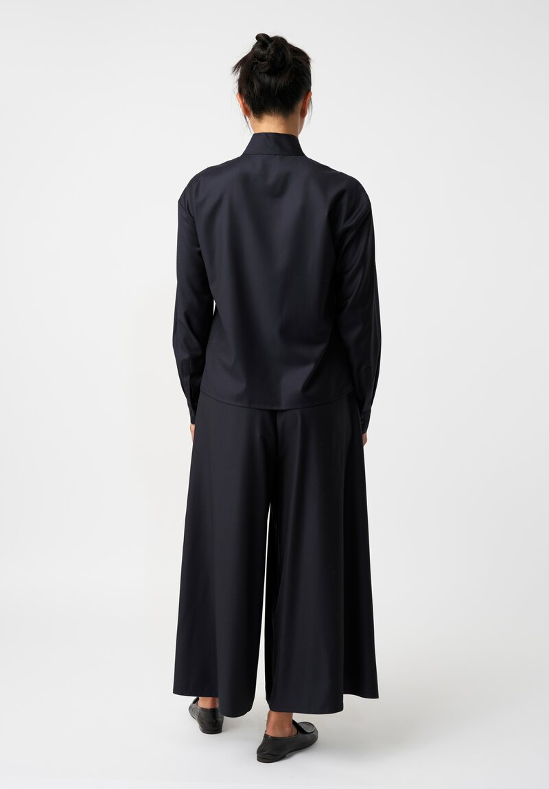 Dusan Tasmania Rubashka Button-Down Shirt in Midnight Navy Blue