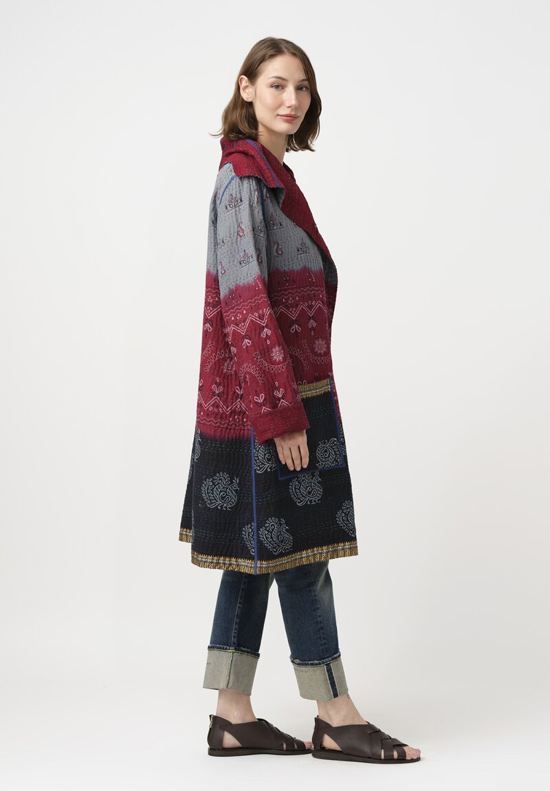 Mieko Mintz Vintage Cotton Kantha Medium Pocket Coat