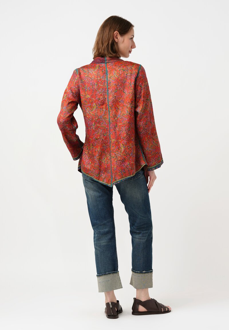 Mieko Mintz Vintage Silk Georgette Kantha Wing Collar Jacket