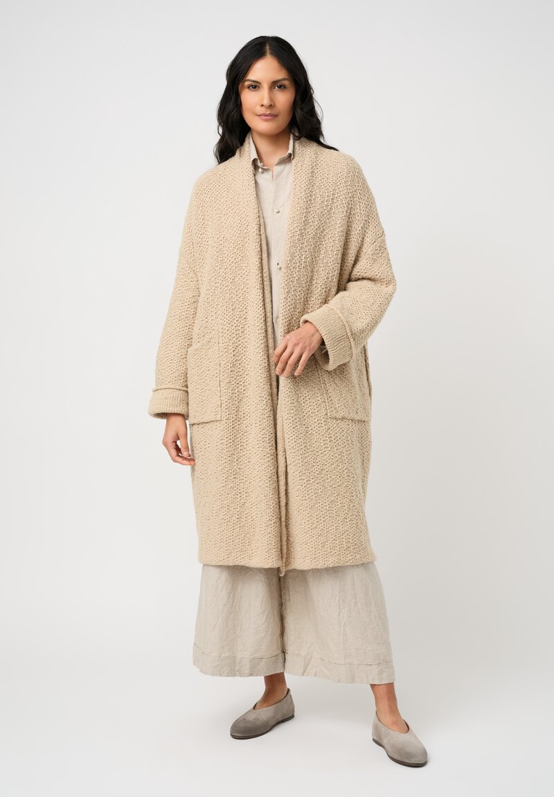 Daniel Andresen Hand-Knit Camel Duranta Cardigan in Natural Whipped Honey