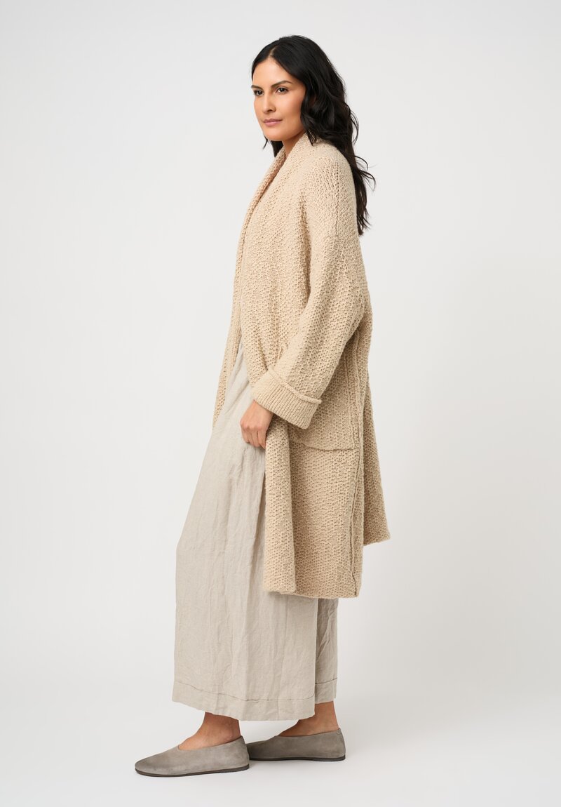 Daniel Andresen Hand-Knit Camel Duranta Cardigan in Natural Whipped Honey
