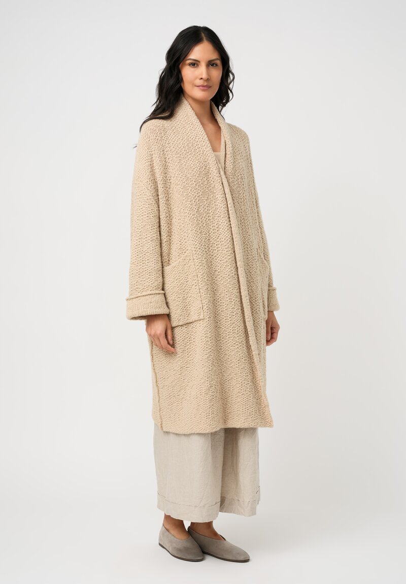 Daniel Andresen Hand-Knit Camel Duranta Cardigan in Natural Whipped Honey