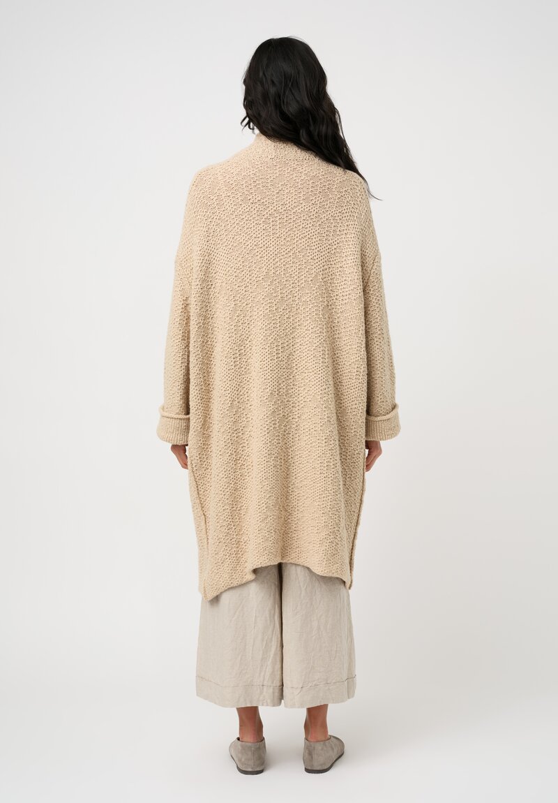 Daniel Andresen Hand-Knit Camel Duranta Cardigan in Natural Whipped Honey