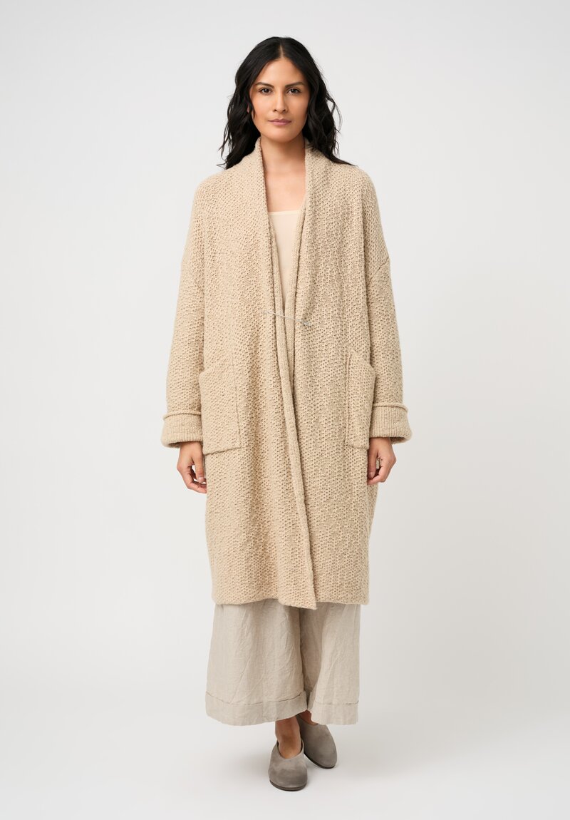 Daniel Andresen Hand-Knit Camel Duranta Cardigan in Natural Whipped Honey