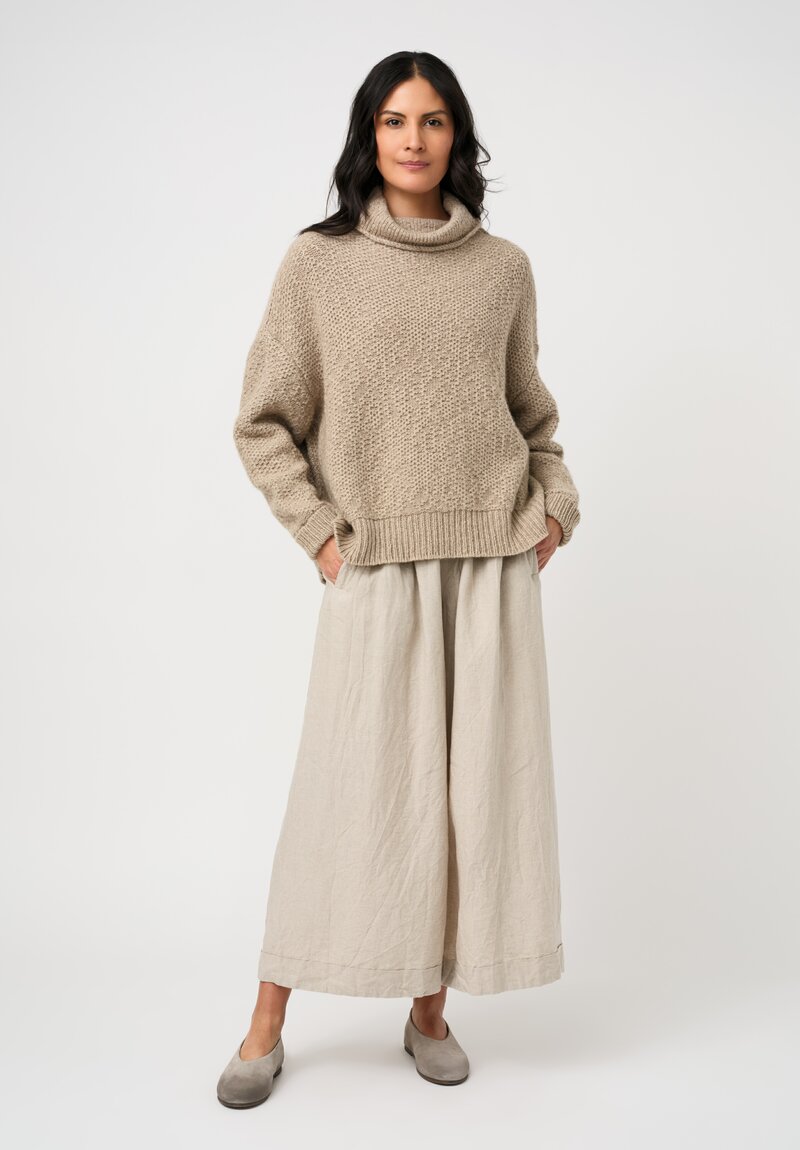 Daniel Andresen Fine-Knit Cashmere Blackberry Pullover in Natural Ecru