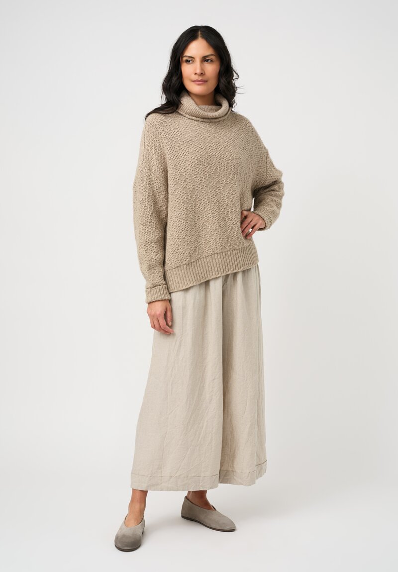Daniel Andresen Fine-Knit Cashmere Blackberry Pullover in Natural Ecru
