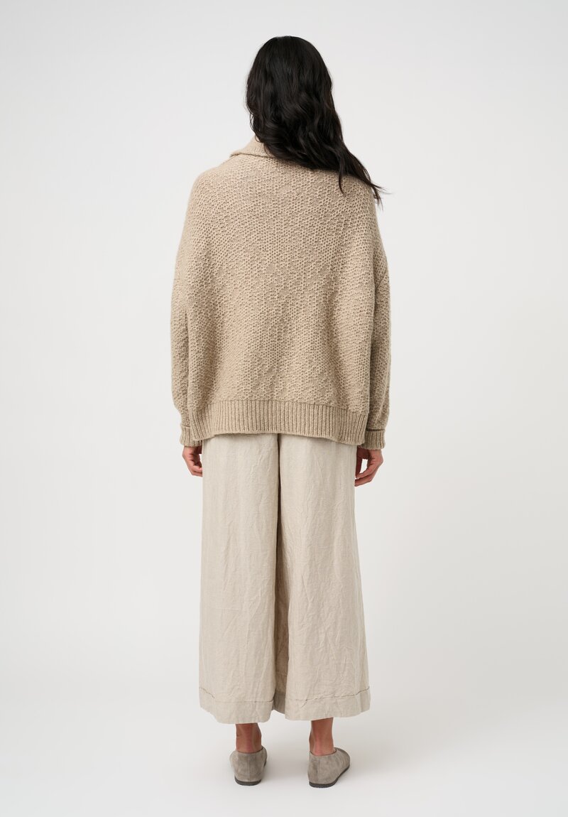 Daniel Andresen Fine-Knit Cashmere Blackberry Pullover in Natural Ecru