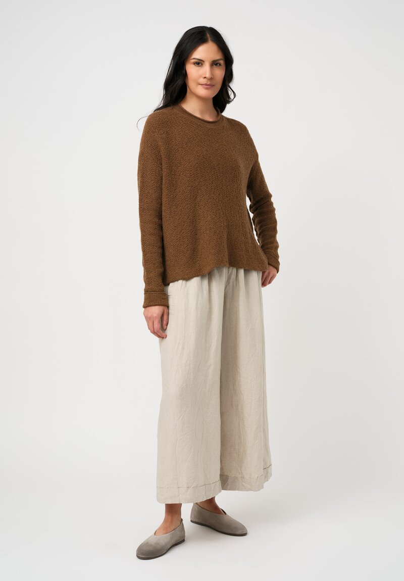 Daniel Andresen Fine-Knit Cashmere Veronica Pullover in Vivid Vicuna Brown