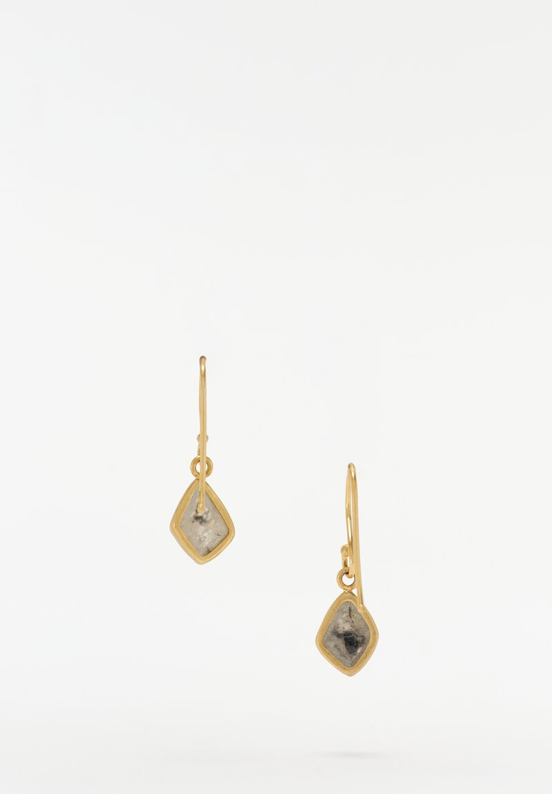 Margery Hirschey 22 K Gold & Diamond Pear Drop Earrings